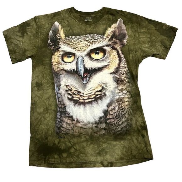 The Mountain Wise Owl Graphic T-Shirt Brown Unisex Size L Crew Neck - Picture 1 of 4